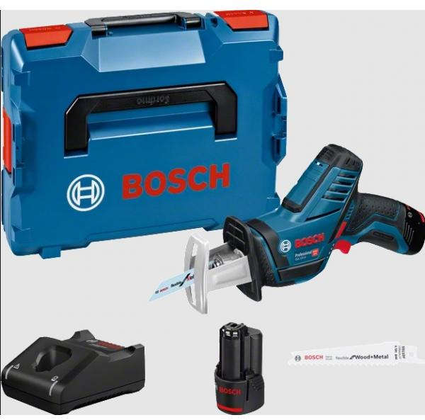 BOSCH Compact cordless reciprocating saw with 12V battery, 65mm wood cutting depth, and SDS blade change system GSA12V-14