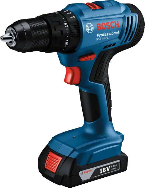 BOSCH Cordless Impact Drill/Driver 18V with 13 mm Chuck and 56 Nm Torque gsb183-li