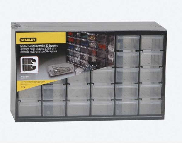 Stanley Multi-purpose storage bin with 30 small transparent drawers, 36.5 x 15.5 x 22.5 cm 1-93-980