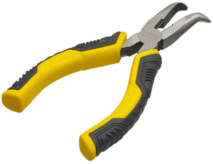 Stanley 200mm long bent nose plier with Dynagrip control grip STHT0-75066
