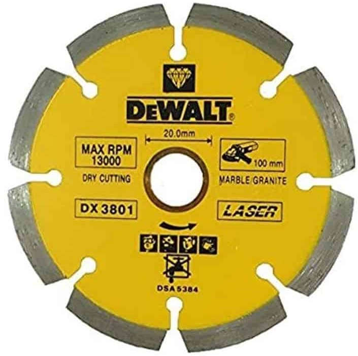 Dewalt Laser-segmented diamond blade for dry cutting marble and granite, 180mm diameter DX3861