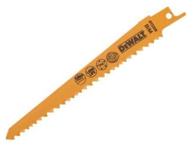 Dewalt Bi-metal reciprocating saw blade 152mm 6 TPI for wood with nails and tough plastic DT2359-QZ
