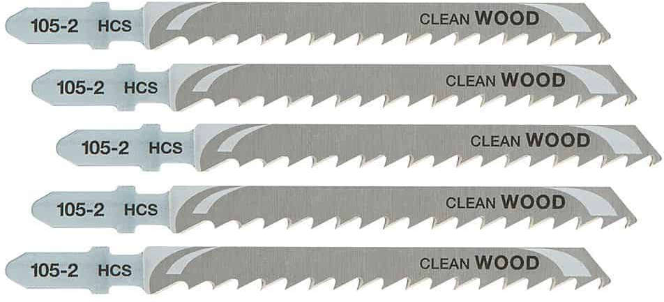Dewalt HCS jigsaw blade for fast straight cuts in wood and laminates, 100mm length, T-shank DT2049-QZ