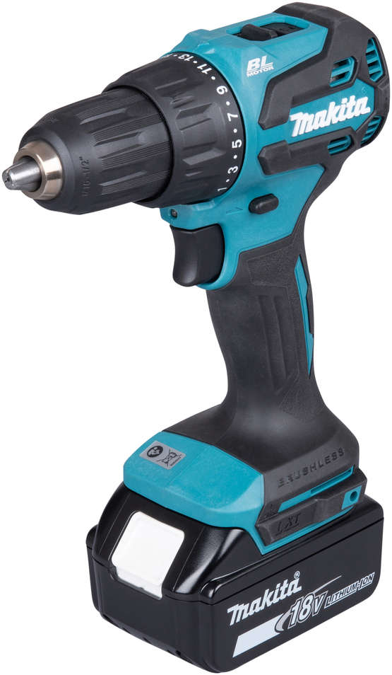 Makita Cordless hammer drill/driver 18V with 65 Nm torque and 2-speed settings, 13 mm keyless chuck, and 3 operation modes (drilling, hammer drilling, screwdriving) DHP490WVE