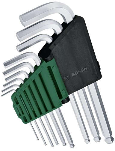 BOSCH 9-piece professional hex allen key set with sizes 1.5-10mm A02.BX9.1.600