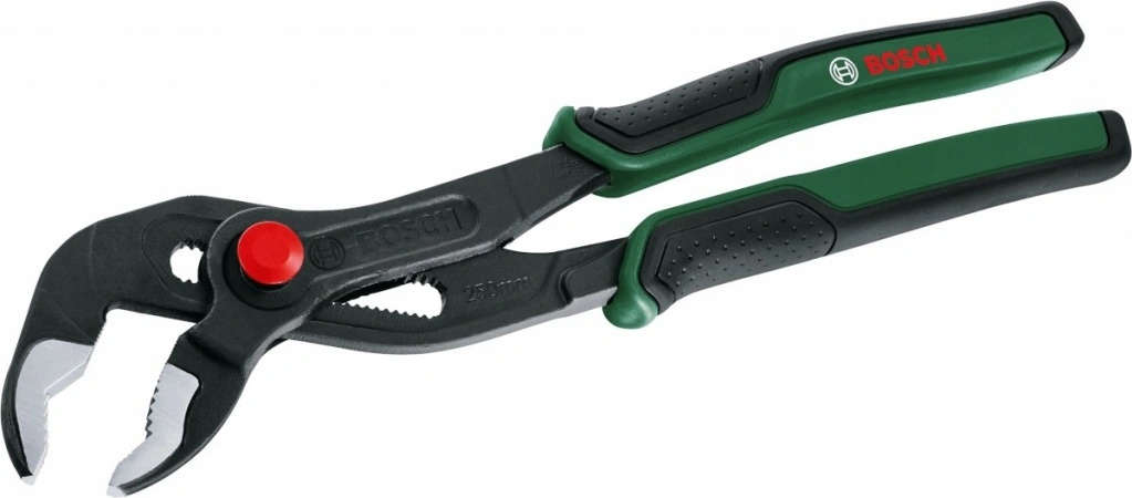 BOSCH 10-inch water pump pliers with push-button adjustable jaws up to 46 mm jaw opening A02.7PR.1.600