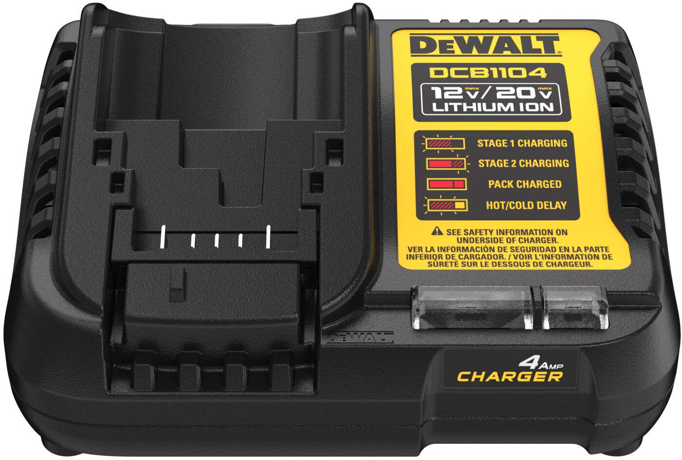 Dewalt 4 Amp Battery Charger for 12V MAX, 20V MAX, and FLEXVOLT Lithium-ion Batteries DCB1104