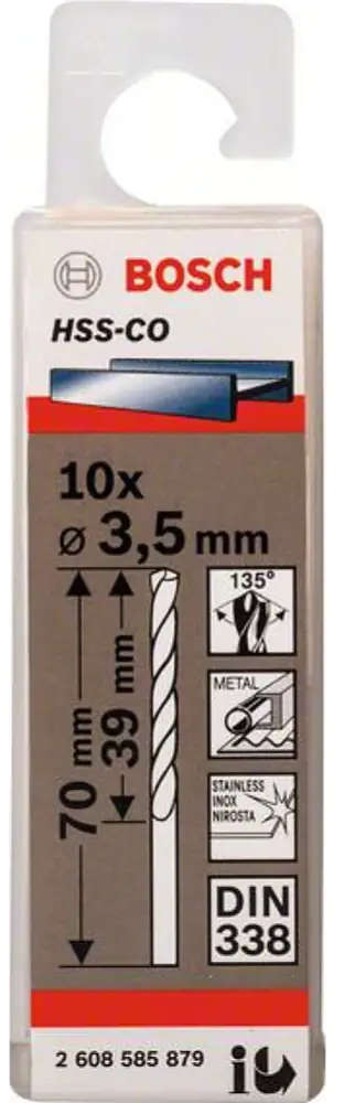 BOSCH HSS-Co metal drill bit, 1 x 12 x 34 mm, DIN 338 standard 2.608.585.872