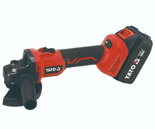 YATO 18V 125mm Cordless Angle Grinder with Brushless Motor, 2x4Ah Batteries, and 2.2A Charger YT-8282995