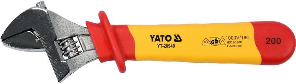 YATO INSULATED ADJUSTABLE WRENCH 200MM VDE YT-20940