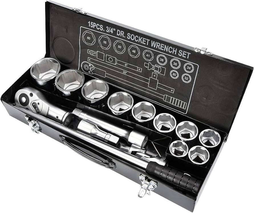 YATO 3/4 inch Drive 15-Piece 6-Point Impact Socket Set YT-1334