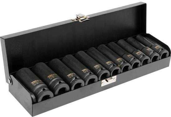 YATO 11-Piece 1/2 in. Drive Metric Deep Impact Socket Set YT-1054