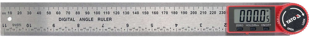 YATO 300mm 12" Digital Angle Ruler Readout Gauge with stainless steel rulers and electronic level measurement YT-71004