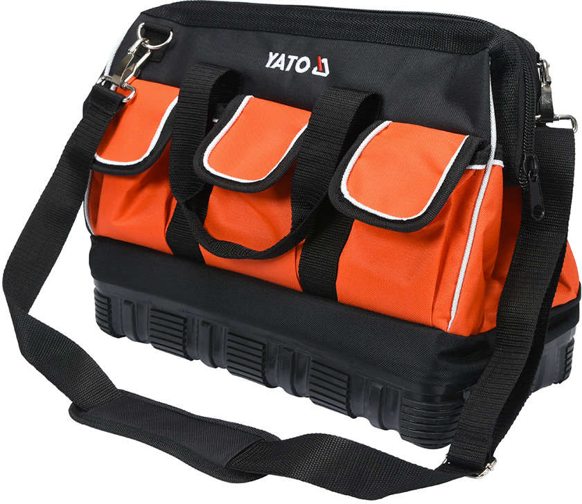 YATO 16-Inch Hard Bottom Waterproof Tool Bag with Multiple Pockets and Durable Fabric YT-74361