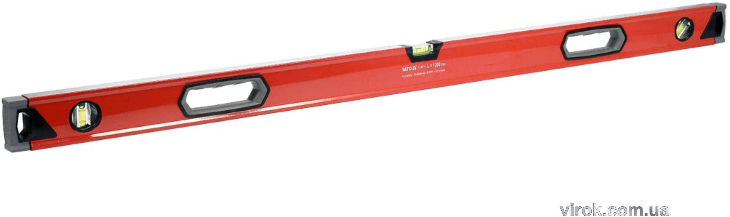 YATO Aluminium spirit level with 1200mm length and 3 vials for multi-angle measurement YT-30074