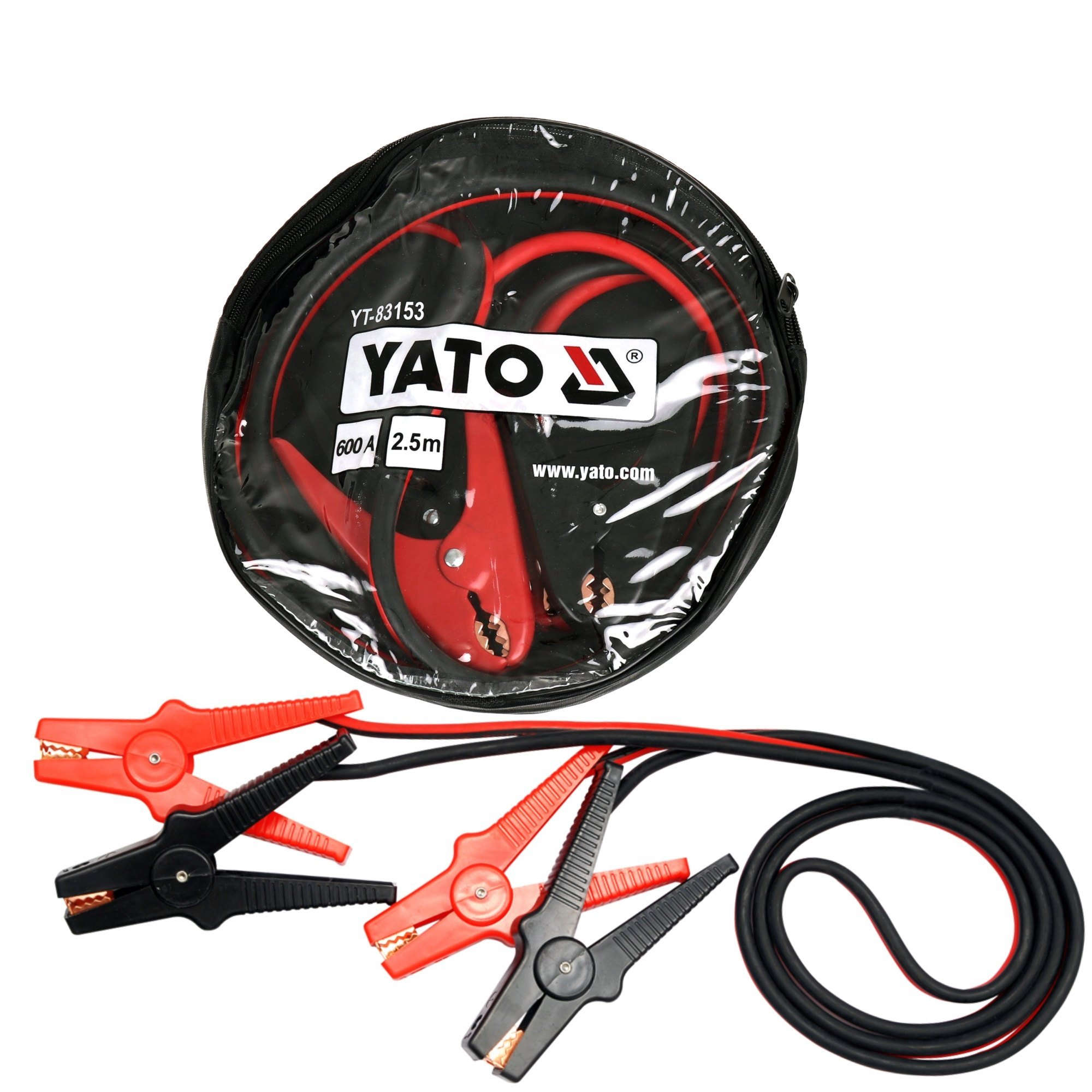YATO 28-Foot 600 Amp Booster Cables with Quick Connect and 4-Gauge Cable YT-83153