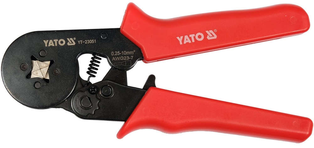 YATO Crimping pliers for cable end sleeves with self-adjusting and ratchet mechanism, for 0.08-16 mm² wire ferrules YT-23051
