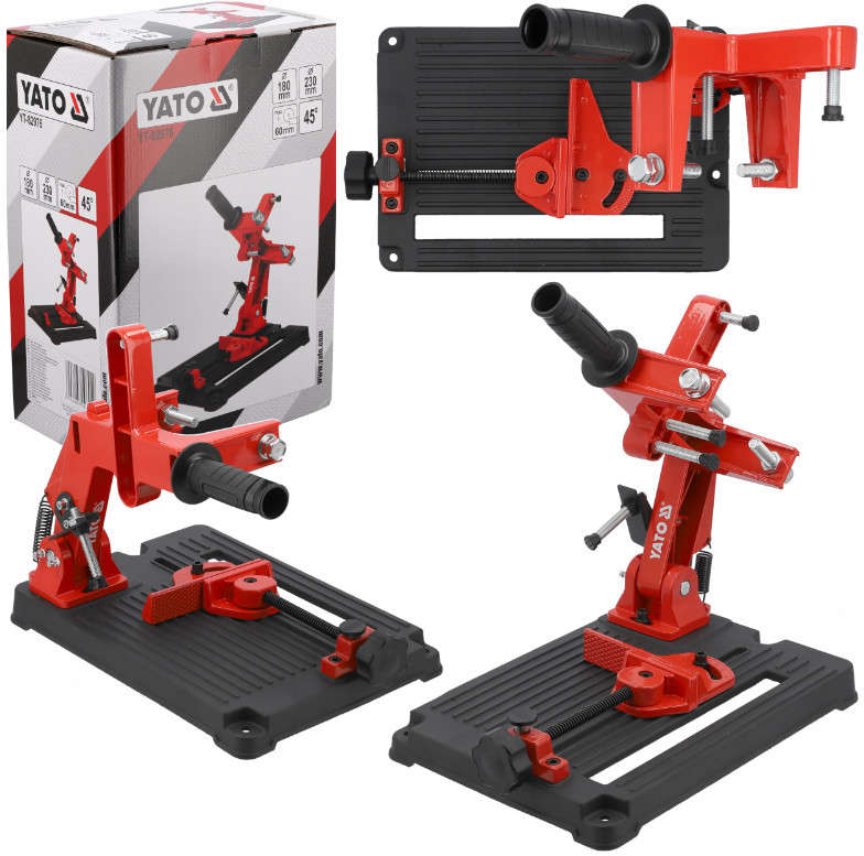 YATO Angle grinder stand for 180-230mm discs with adjustable cutting angle and sturdy aluminum alloy base YT-82976