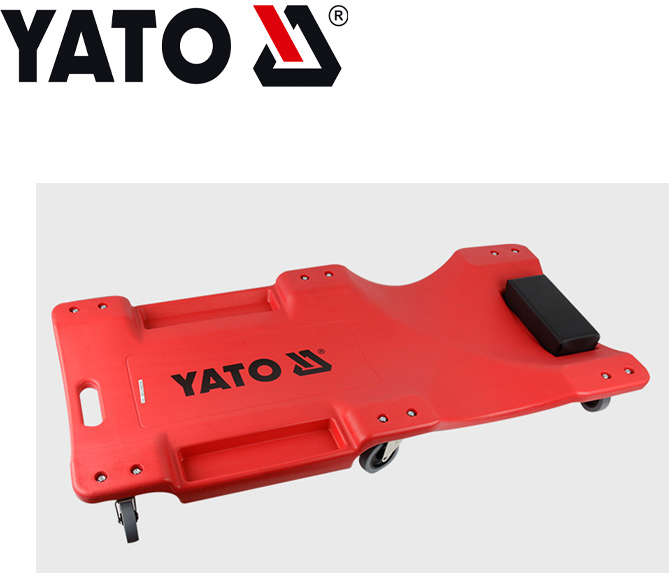 YATO Workshop plastic creeper with 6 swivel wheels, 100 cm length, max load 200 kg YT-0880