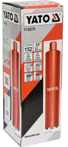 YATO Laser-welded diamond core drill bit 152mm for concrete and masonry YT-60378