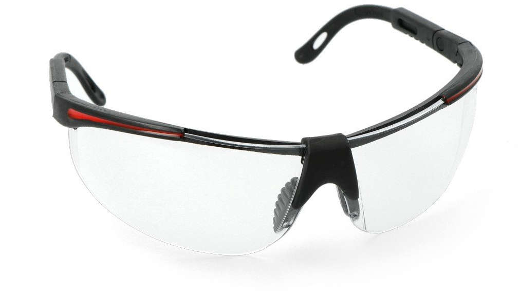 YATO Safety glasses with clear polycarbonate lenses, adjustable arms, and mechanical impact resistance EN 166:2001 F standard YT-7367