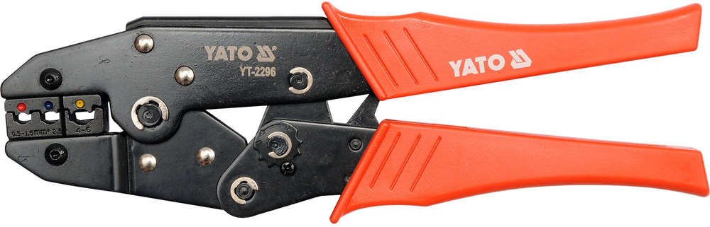 YATO Ratchet crimping pliers for insulated connectors 0.5-6mm² (22-10 AWG) with 230mm length and ratchet mechanism YT-2296