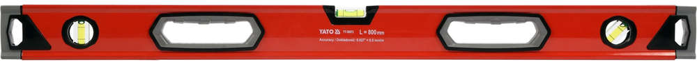 YATO Aluminum level 800 mm with 3 vials and integrated scale YT-30072
