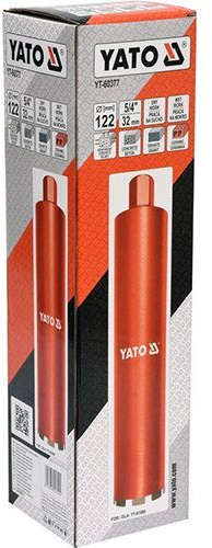 YATO Diamond core drill bit 122mm diameter for reinforced concrete and masonry with wet/dry drilling capability YT-60377