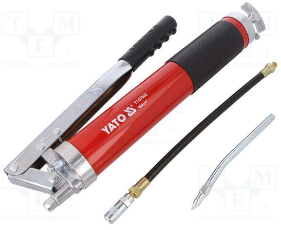 YATO Manual lever-action grease gun with 600cc (20 oz) capacity and 10,000 PSI max working pressure YT-07042