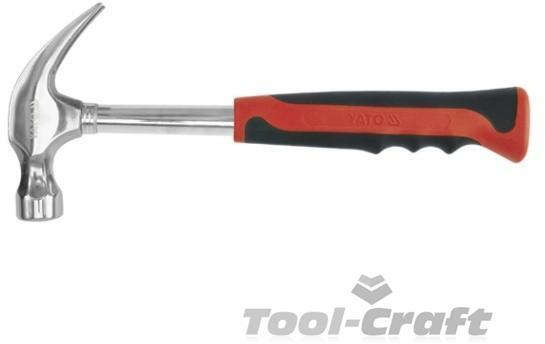 YATO Claw hammer with drop-forged 450g steel head and ergonomic TPR handle grip YT-4560