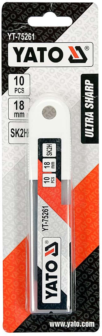 YATO Spare utility knife blades 18mm SK2H steel 10-piece set YT-75261