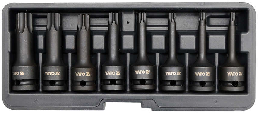 YATO 1/2 Inch Drive Torx Impact Bit Socket Set 8-Piece T30-T70 YT-1065