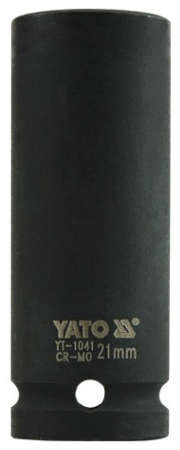 YATO Hexagonal deep impact socket 1/2" drive size 21mm spanner size 78mm length CrMo alloy steel YT-1041