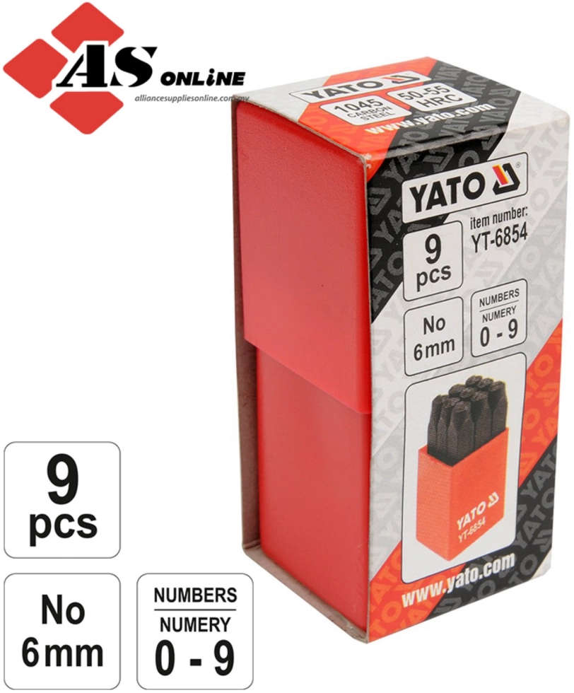 YATO NUMBER STAMPS 9PCS YT-6854