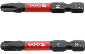 YATO Impact Screwdriver Bits Phillips PH3 1/4 Inch Hex Shank 50mm 2-Piece Set YT-78042