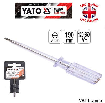 YATO Voltage tester AC 100-250V, 190mm shaft length YT-28300