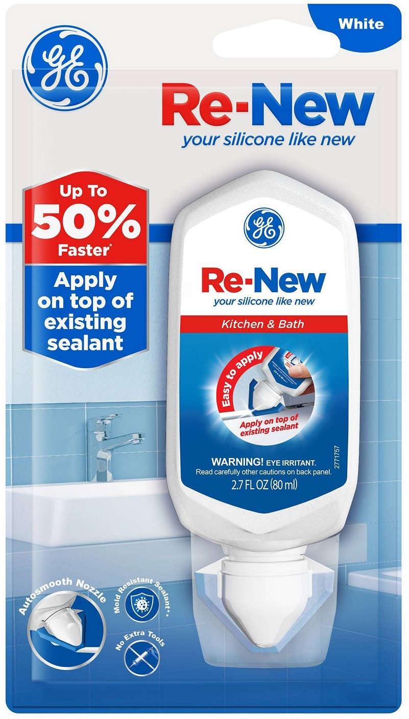 General Electric Re-New Kitchen & Bath Caulk 2.7 oz. White 10100053