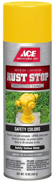 Ace Rust Stop Safety Yellow Gloss Spray Paint 15 Oz. 1010107