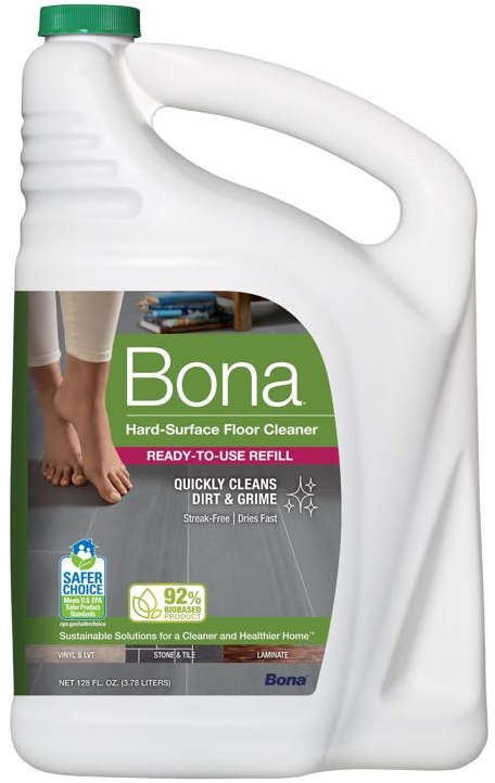 Bona Hard-Surface Floor Cleaner Refill 1 Gallon Ready-To-Use For Vinyl & LVT Stone & Tile Laminate 1028588