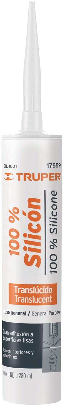 TRUPER General Purpose Silicone 280 ml 100% Silicone Clear Indoor/Outdoor 10300104