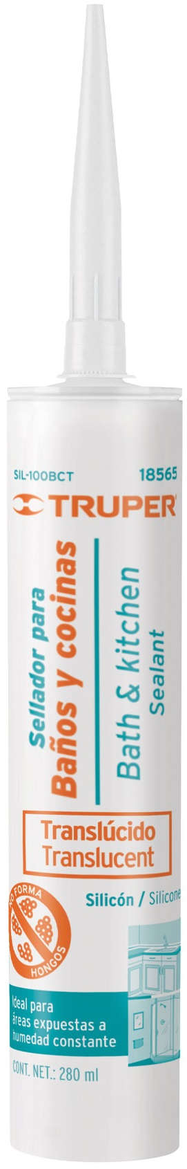 TRUPER Kitchen & Bathroom Silicone Sealant 280 ml Clear Indoor/Outdoor 10300106