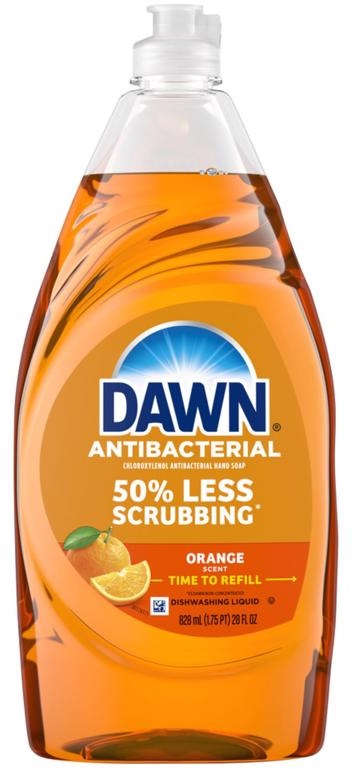 Dawn Antibacterial Liquid Dish Soap 28 oz. 50% Less Scrubbing Orange Scent 1034937