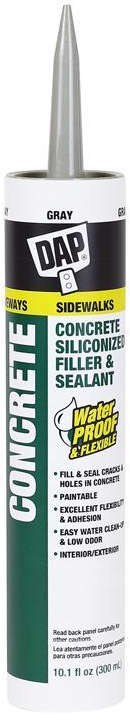 Ace Dap Concrete Siliconized Filler & Sealant 10.1 oz. Waterproof & Flexible Gray Color 10911