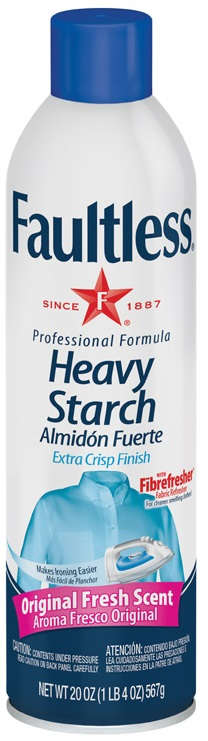Faultless Heavy Starch Spray with Fiberfresher Fabric Refresher 20 oz. Extra Crisp Fresh Original Fresh Scent 1367275