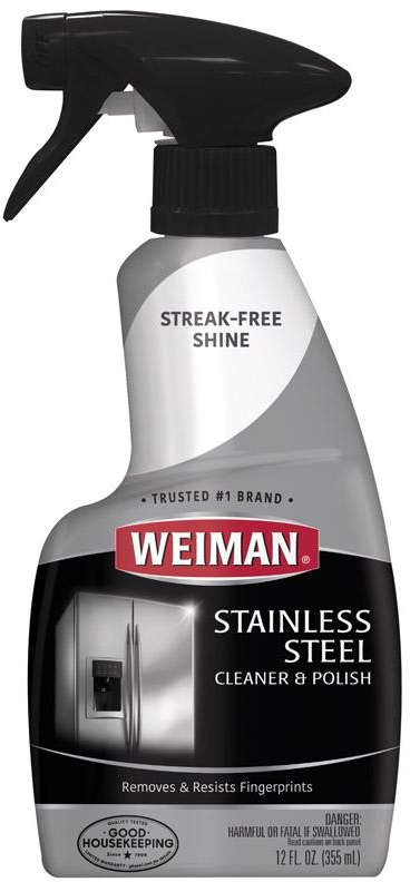 Weiman Stainless Steel Cleaner & Polish 12 oz. Removes & Resists Fingerprints Floral Scent Streak-Free Shine 1397314