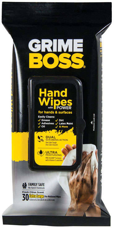 Grime Boss Heavy Duty Cleaning Wipes 9.8 inch x 8.2 inch Pack of 30 1530955