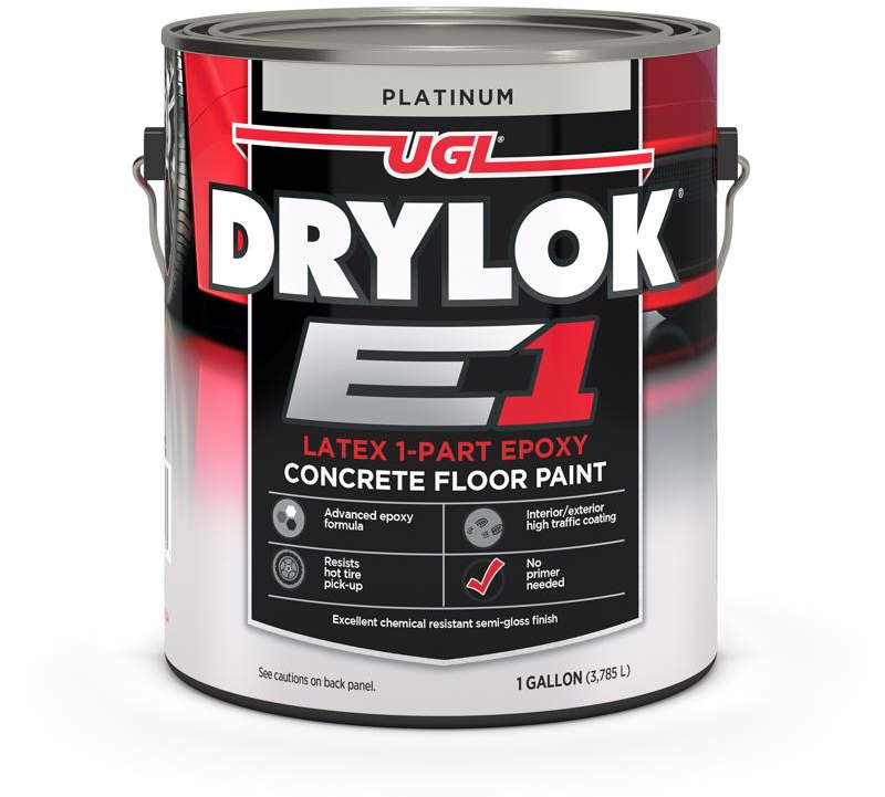 UGL Drylok Concrete Floor Paint 1 Gallon Latex 1-Part Epoxy Platinum Interior/Exterior Semi-Gloss 1602390