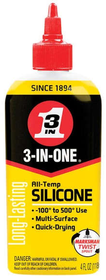 3-IN-ONE All-Temperature Silicone Lubricant 4 oz. Multi-Surface -73 to 260 Degree Celsius 1605674