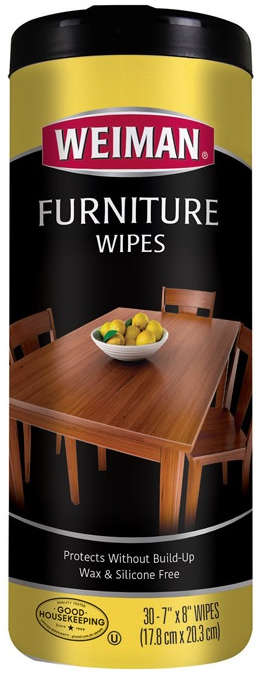Weiman Furniture Wipes Pack of 30 Wipes 7 inch x 8 inch Wipe Wax & Silicone Free 1696665