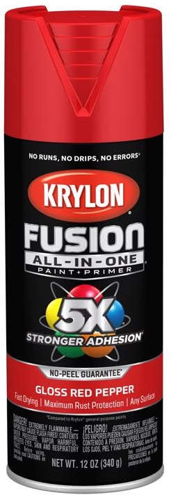 Krylon Fusion All-In-One Spray Paint + Primer 12 oz. Gloss Red Pepper 1909464